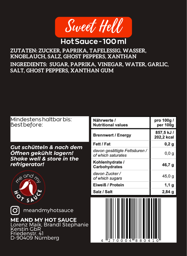 Sweet Hell Hot Sauce 100 ml