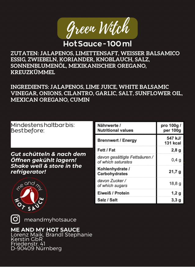 Green Witch Hot Sauce 100 ml