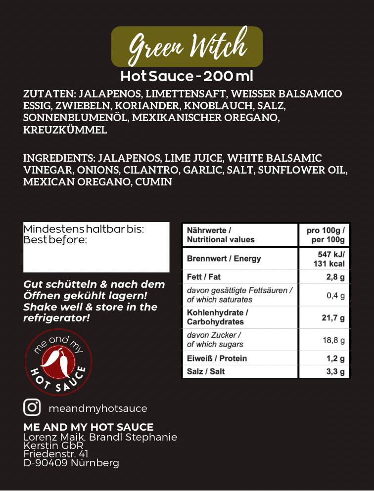 Green Witch Hot Sauce 200 ml