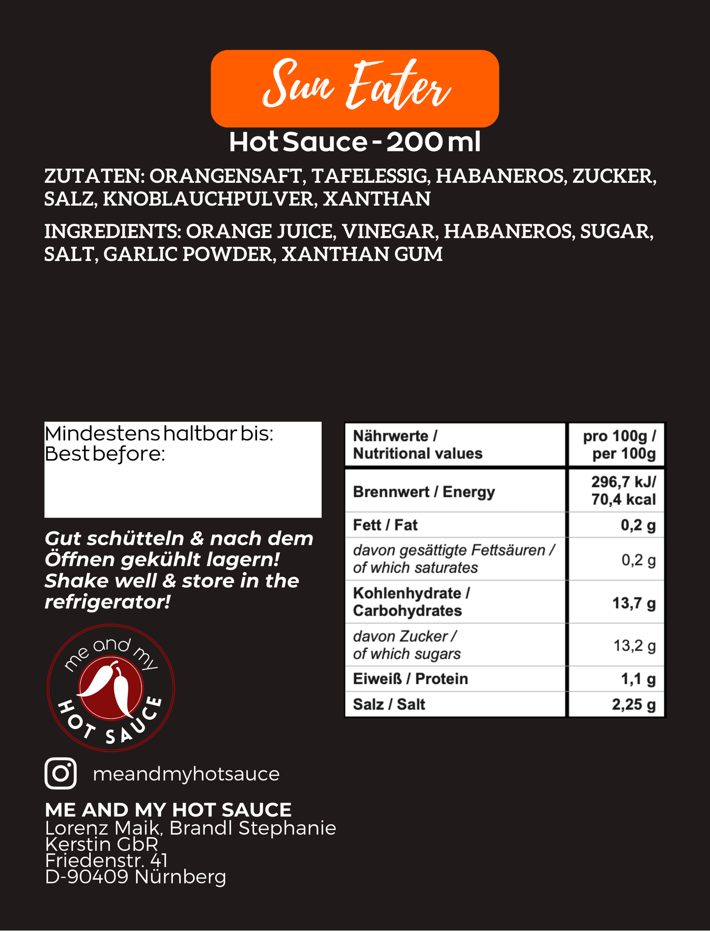 Sun Eater Hot Sauce 200 ml