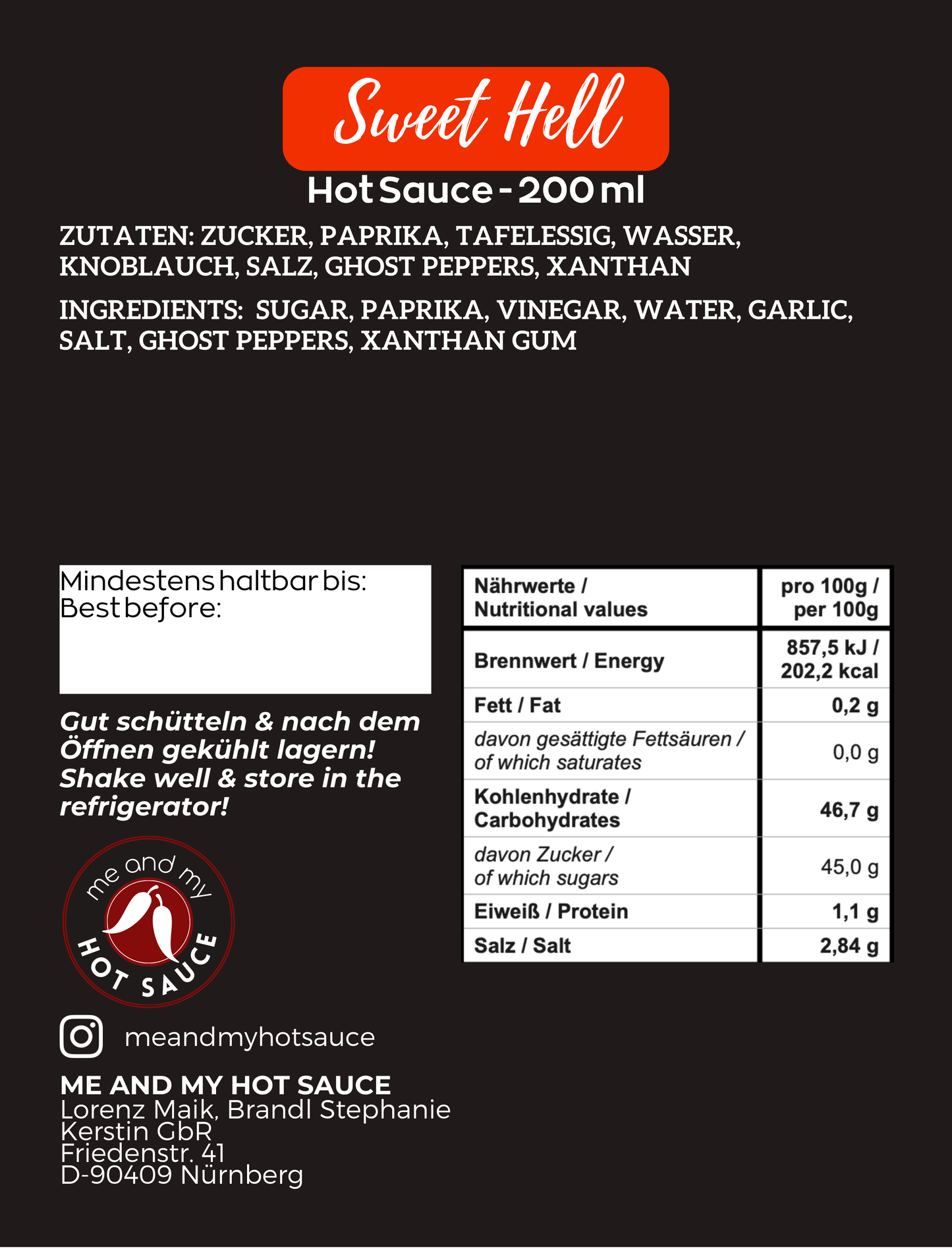 Sweet Hell Hot Sauce 200 ml